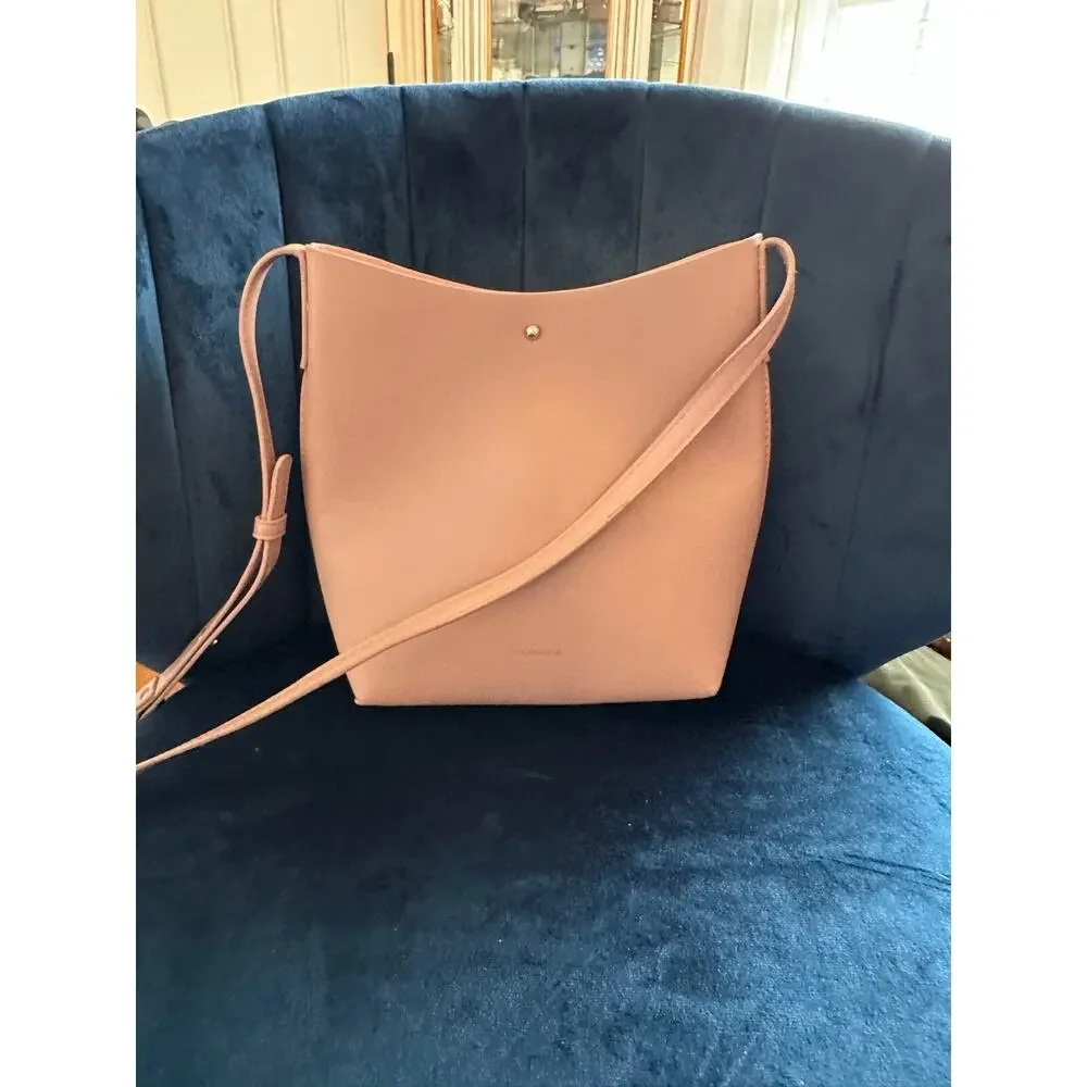 SAMARA Peony Pink Leather Bucket Bag‎ Crossbody Shoulder Bag